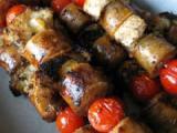 Recette Brochettes de saucisses italiennes et de tomates cerises