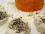 Recette Roule de dinde farci aux champignons, puree de carotte aux noisettes