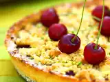 Recette Tarte-crumble aux cerises et aux pistaches