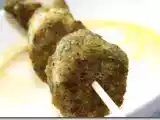 Recette Brochette de saint-jacques en croûte de persil et velouté de potimarron au curry
