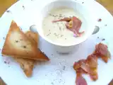 Recette Crème vichyssoise au foie gras et croustilles de jambon