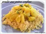 Recette Blanc de poulet aux poires confites au miel