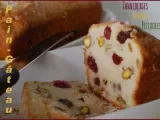 Recette Pain/gâteau aux bananes, canneberges et pistaches, sans gluten