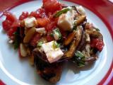 Recette Salade aux aubergines grillées et feta - salat mit gegrillten auberginen und feta