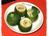 Recette Courgettes rondes farcies aux lardons cuisinés