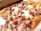 Recette Gratin de rigatoni a la saucisse de montbeliard et aux lentilles