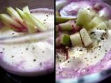 Recette Gaspacho de chou rouge-pomme granny et crème mousseuse, comme un shot