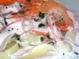 Recette Tagliatelles aux crevettes & crème de tarama citronnée