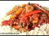 Recette Sauté de boeuf haché et de légumes sur couscous