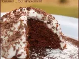 Recette Gâteau au chocolat recouvert d'un délicieux nappage au chamallow