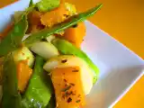 Recette Salade de pommes de terre, pois mange-tout et courge musquée