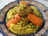 Recette Tajine de veau aux fenouil, carottes et petits pois