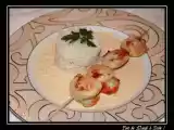 Recette Noix de saint-jacques sauce échalote en brochette