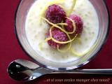 Recette Crème de tapioca-coco à la compote des framboises