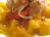 Recette Noix de saint jacques sur son lit de mangue....