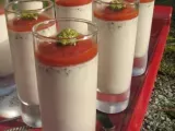 Recette Panacotta olives et basilic, gelée de tomates