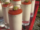 Recette Panacotta olives et basilic, gelée de tomates