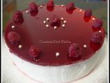 Recette Gateau miroir: mousse au chocolat et framboises sur un air d'aaliyah