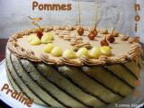 Recette Entremet pommes, praliné et noisettes croquantes