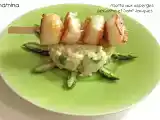 Recette Risotto aux asperges vertes, coquilles saint jacques et pecorino romano