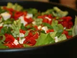 Recette Salade verte aux poivrons et à la mozzarella