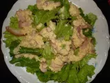 Recette Salade aux oeufs brouillés et aux lardons