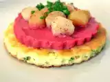 Recette Noix de pétoncles, purée de betteraves et blinis maison