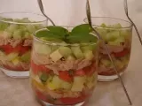 Recette Tartare de tomates, concombre et thon