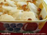 Recette Restaurant troigros et un gratin de navets nouveaux aux raisins secs