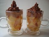 Recette Verrine de poires au gingembre et sa mousse de ricotta au chocolat