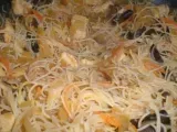 Recette Wok de vermicelles de riz sautées aux petits légumes et poulet