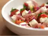 Recette Mini-brochettes speck - feta - tomates confites