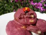 Recette Cookies roses aux framboises, amandes et chocolat blanc