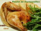 Recette Poulet de cornouailles, pommes de terre grillées au four et salade roquette