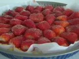 Recette Tarte aux fraises et au fromage blanc et petit beurre