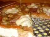 Recette Pizza au magret séché sauce au poivre vert