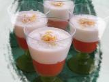 Recette Panna cotta coco pamplemousse sur un lit de gelee de pamplemousse