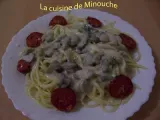 Recette Spaghettis au chorizo, sauce aux champignons