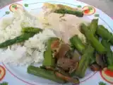 Recette Poulet aux asperges et aux champignons