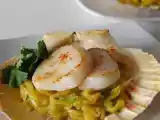 Recette Entrée de pétoncles sur salade de mangues