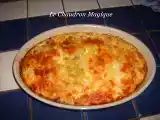Recette Gratin de courgettes aux lardons fumés.