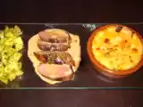 Recette Magret au piment d'espelette gratin de piquillos et pommes de te