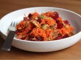 Recette Salade de carottes râpées aux betteraves, avocat et noix