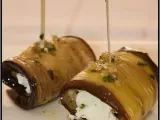 Recette Antipasti : aubergines marinées farcies à la ricotta au basilic