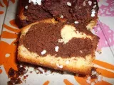 Recette Cake marbré vanille-chocolat aux perles de sucre.
