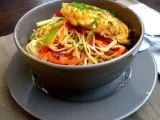 Recette crabcake thai & salade froide de nouilles & légumes croquantes
