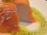 Recette Aspic aux deux saumons, huile d'aneth et purée d'oignons
