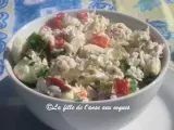 Recette Salade de riz au poulet, pommes et noix