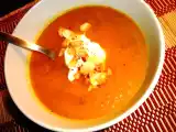 Recette ¤¤¤ soupe orange : carottes, potiron, gingembre et coriandre