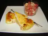 Recette Tarte ricotta lardons et sa salade de tomate mozzarella